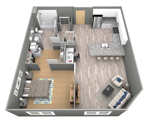 Holdredge III - 3D Floor Plan - The Flats